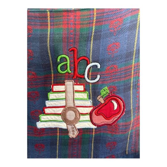 Vintage two twenty school abc teachers dress size small petite plaid chambray - Picture 8 of 15